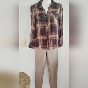 Badgley Mischka Women's Taupe Faux Leather Leggings